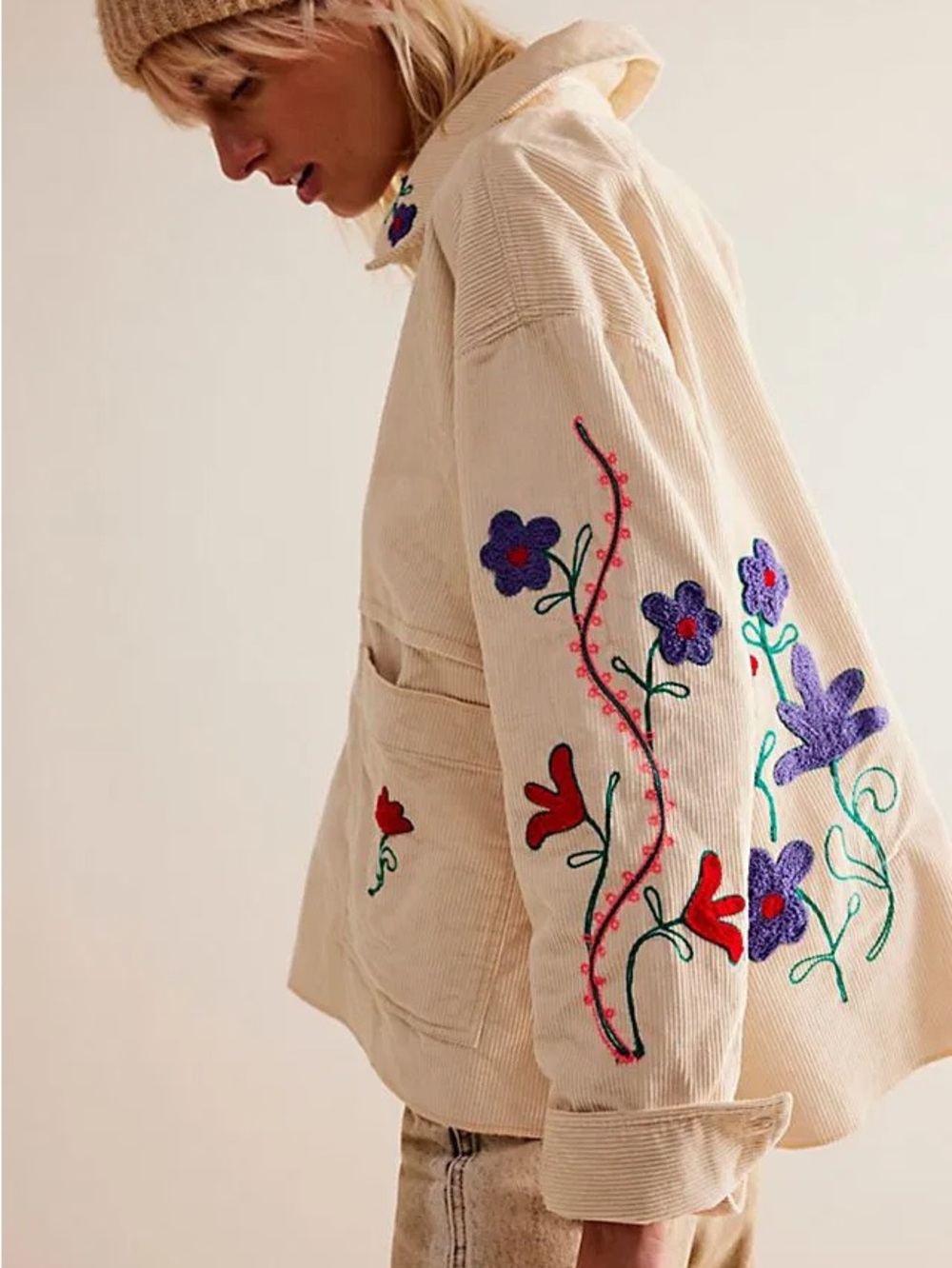 Free People We The Free Winter Bloom Floral Embroidered Pullover XS $248